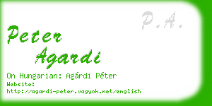 peter agardi business card